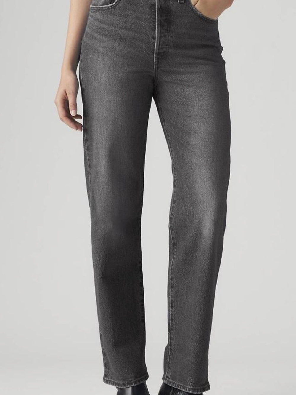Levi's High-Rise Straight Ankle Jeans 27w. 25l.- Charcoal